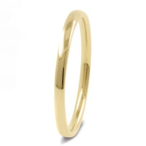 Argolla matrimonial media caña 2mm oro 10k