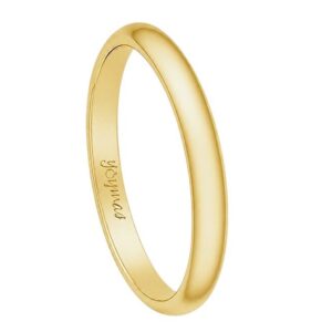 Argolla matrimonial media caña 2mm oro 10k