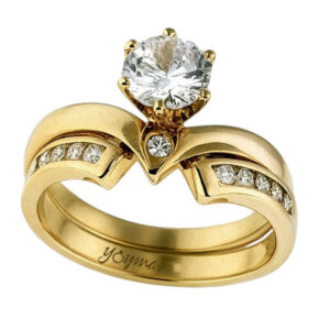 Anillo Jacket de compromiso Princesa con circonias Oro 10k