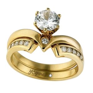 Anillo Jacket de compromiso Princesa con circonias Oro 10k