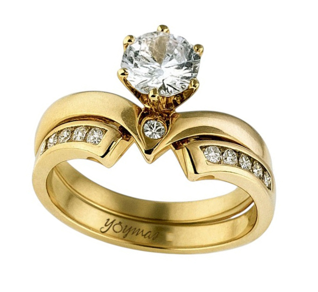 Anillo Jacket de compromiso Princesa con circonias Oro 10k