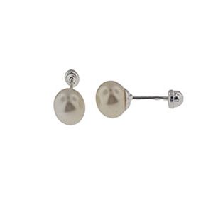 Aretes de perla beige