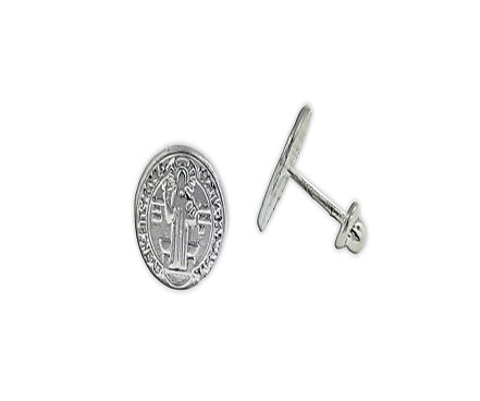 Aretes de medalla de san benito