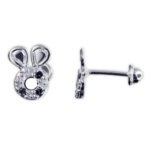 Aretes de orejas de conejito con circonias