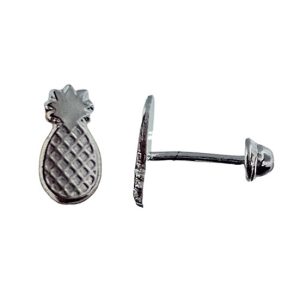 Aretes de diseño de piña plata