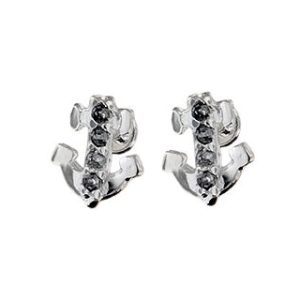 Aretes de diseño de ancla con circonias plata