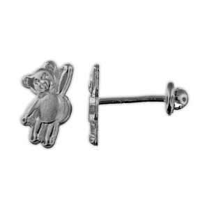 Aretes de broquel con diseño de osito