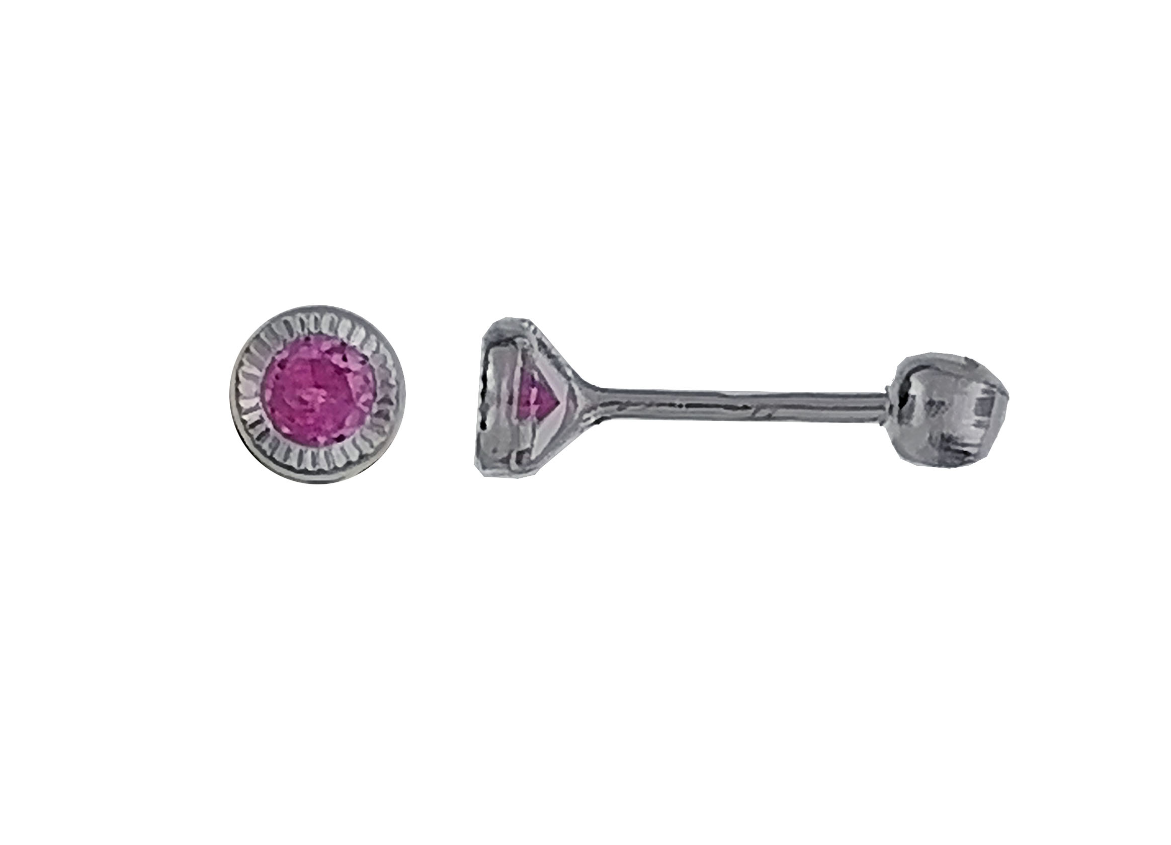 Aretes con circonia biselada diamantada plata