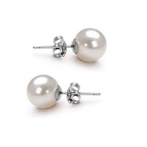 Aretes pegados con perla plata