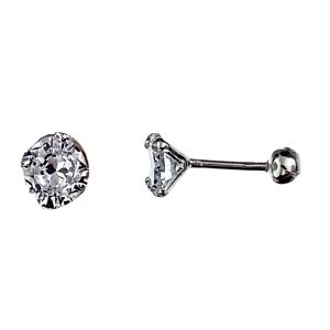 Aretes con circonia plata