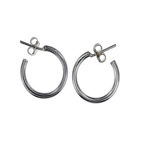 Aretes de argollas lisas plata