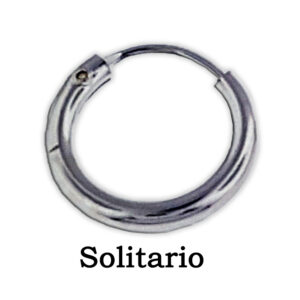 Arete de Argolla lisa solitaria 13mm plata