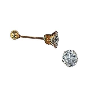 Aretes de corona con circonia Oro 10k