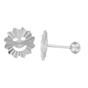 Aretes de carita feliz troquelada diamantada