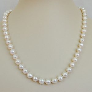 Collar perlas graduado 8 a 11mm plata