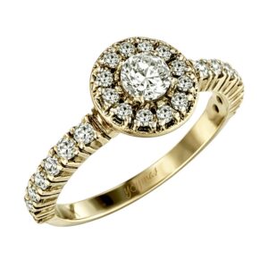 Anillo de compromiso con circonias oro 10k