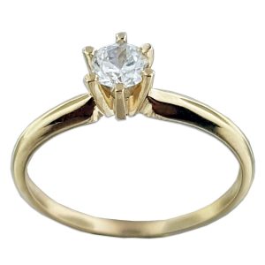 Anillo de compromiso con circonia oro 10k