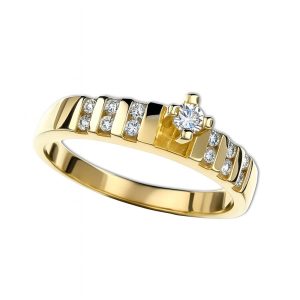 Anillo de compromiso con diamantes de 24 puntos oro 14k