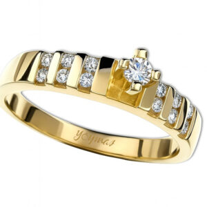 Anillo de compromiso con diamantes oro 14k