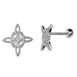 Aretes de nudo de brujas plata