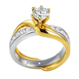 Anillo jacket Infinity con circonias de plata y oro soldado 10K