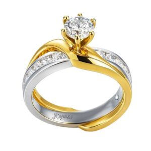 Anillo jacket Infinity con circonias de plata y oro soldado 10K