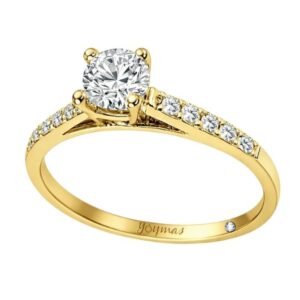 Anillo de compromiso montura de puente con circonias oro 10k