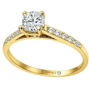 Anillo de compromiso montura de puente con circonias oro 10k