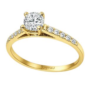 Anillo de compromiso montura de puente con circonias oro 10k