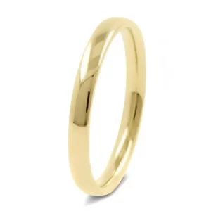 Argolla matrimonial lisa media caña 3mm oro 10k