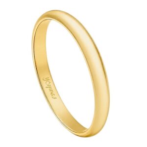 Argolla matrimonial lisa media caña 3mm oro 10k