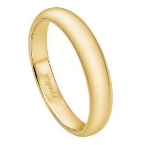 Argolla matrimonial lisa media caña 4mm oro 10k
