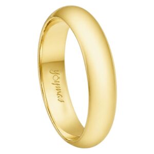 Argolla matrimonial lisa media caña 5mm oro 10k