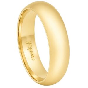 Argolla matrimonial lisa media caña 6mm oro 10k