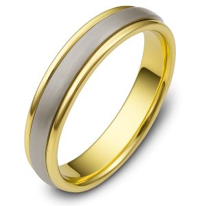 Argolla matrimonial satelite en oro y plata