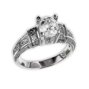 Anillo de compromiso Angie con circonias plata