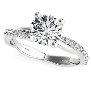 Anillo de compromiso entrelazado con circonias plata