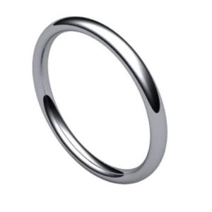 Argolla matrimonial lisa media caña 2mm plata