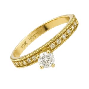 Anillo de compromiso con circonias oro 10k