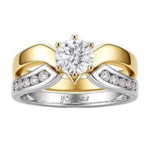 Anillo jacket Jesaminne con circonias  en oro y plata