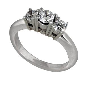 Anillo de compromiso con circonias plata