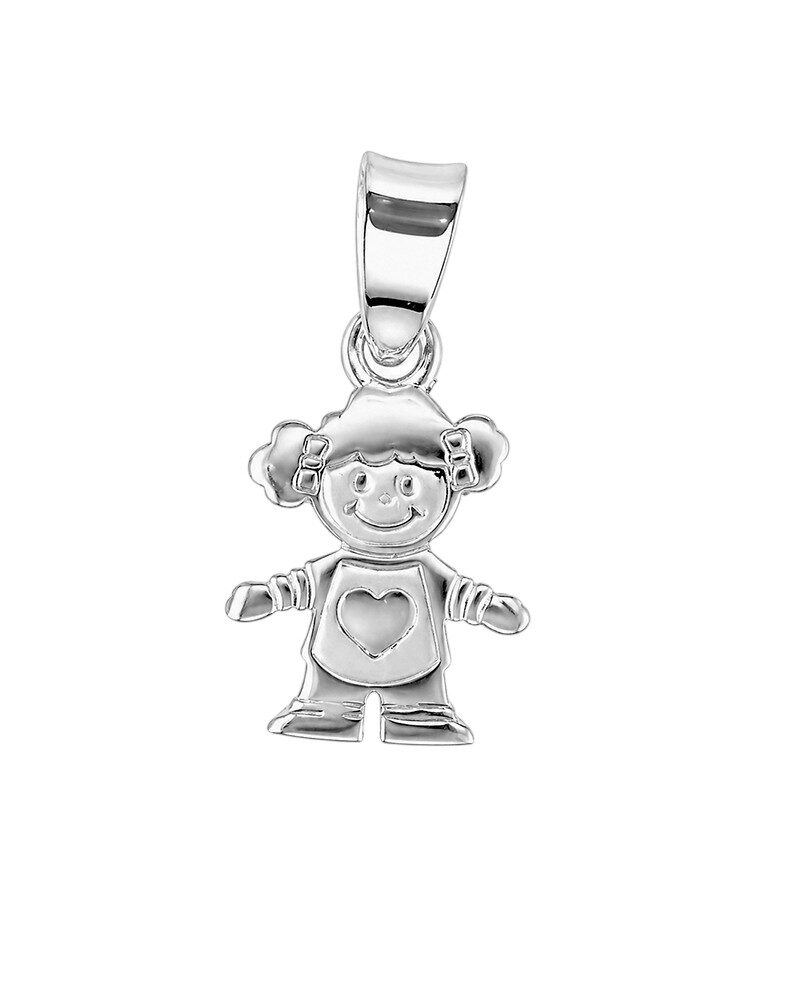 Dije en forma de niñas plata