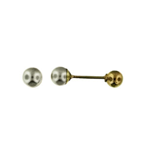 Aretes de perla de 3mm oro 10k