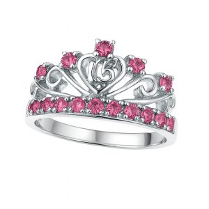 Anillo de corona de 15 años con circonias