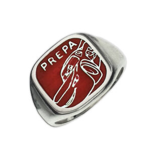 Anillo graduación preparatoria Cars plata