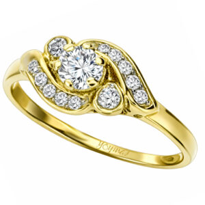 Anillo montura encontrada con circonias oro 14k