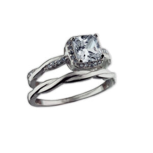 Anillo jacket de compromiso con circonias plata