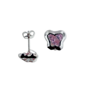 Aretes en formas de mariposa con circonias plata