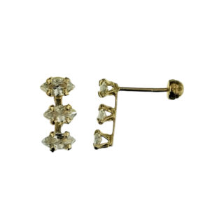 Aretes de 3 piedras circonias marquesa en linea