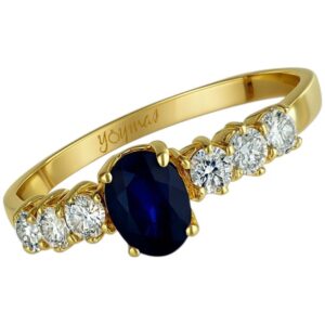 Anillo con Zafiro oro 14k